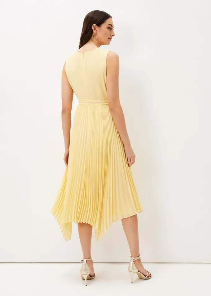 Phase Eight Dresses Petra Pleated Wrap Dress Pale Yellow 8211 Women