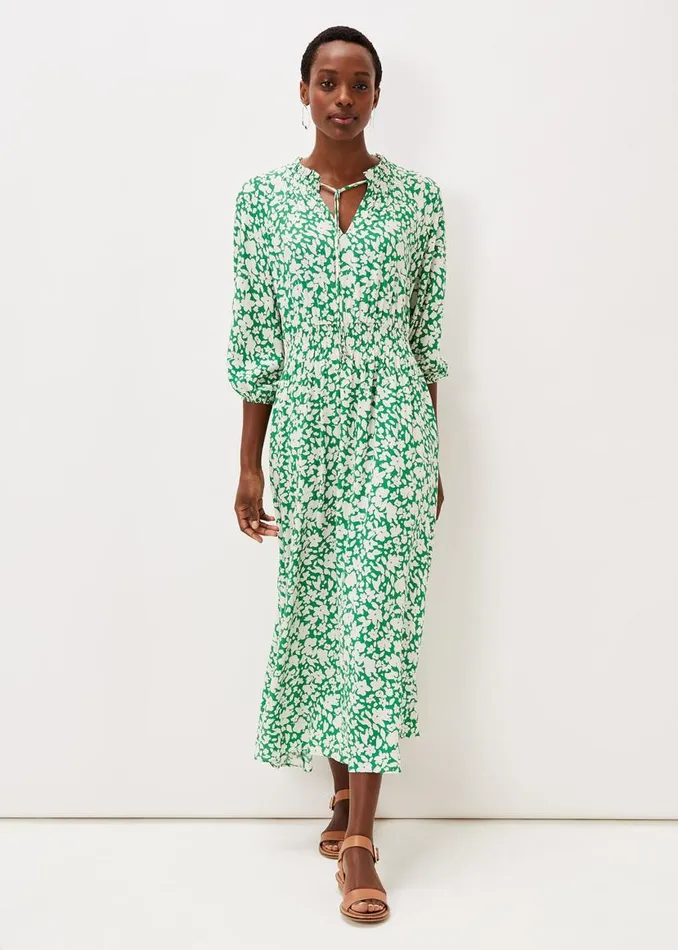 Phase Eight Dresses Phillipa Floral Midaxi Dress Greenivory 8211 Women