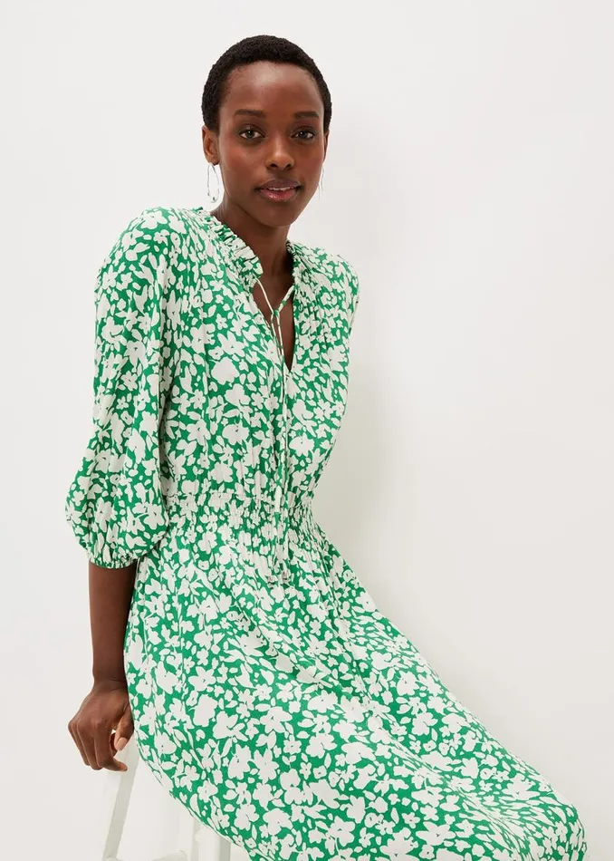 Phase Eight Dresses Phillipa Floral Midaxi Dress Greenivory 8211 Women