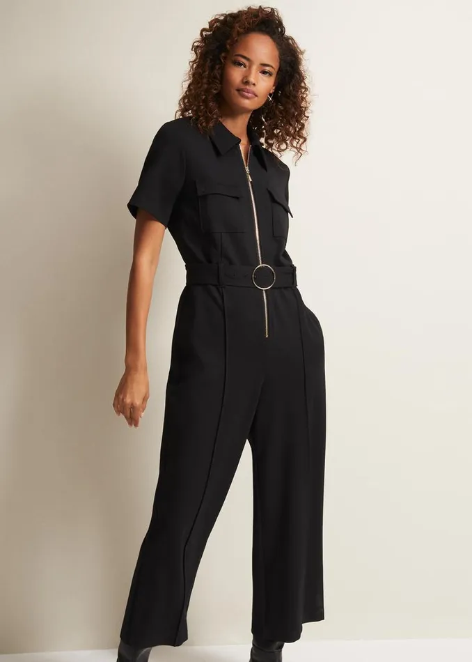 Phase Eight Dresses Polly Black Zip Jumpsuit Black 8211 Women