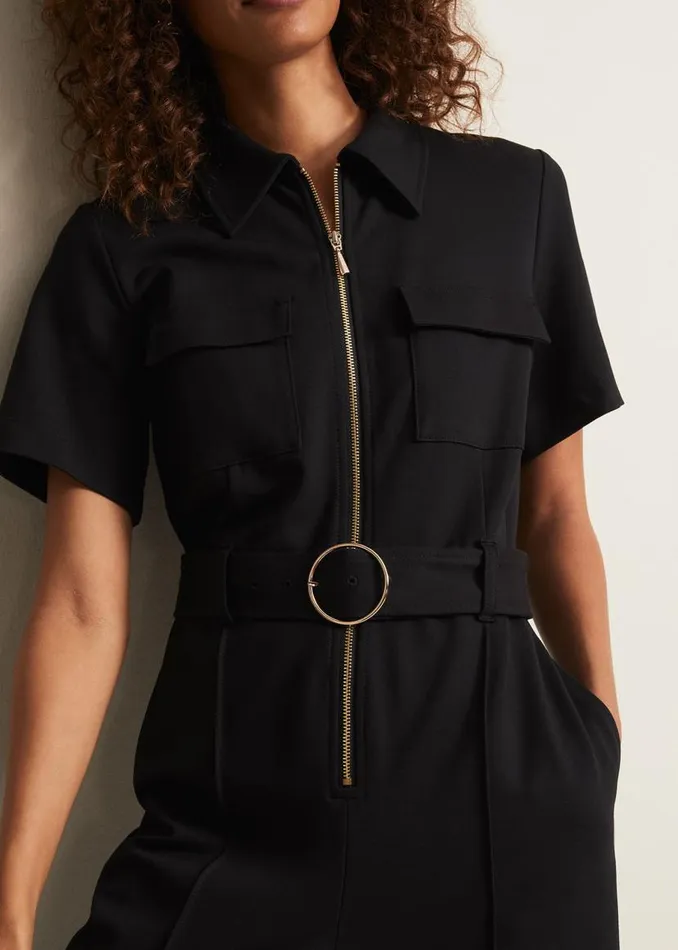 Phase Eight Dresses Polly Black Zip Jumpsuit Black 8211 Women