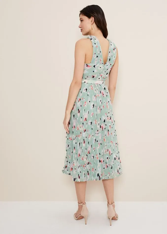 Phase Eight Dresses Portia Print Pleated Dress Peppermintmulti 8211 Women
