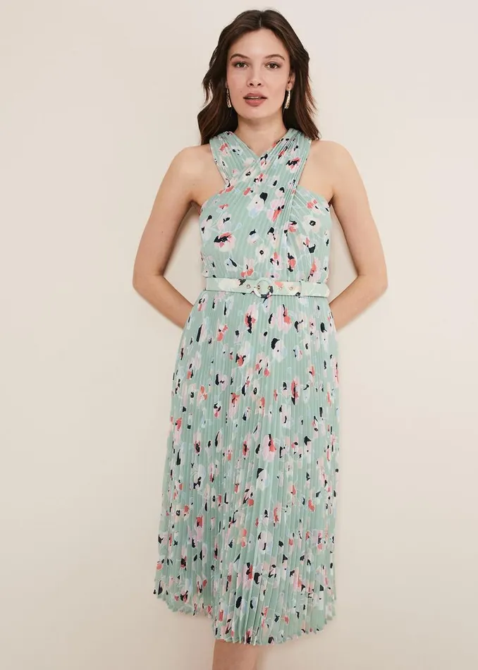 Phase Eight Dresses Portia Print Pleated Dress Peppermintmulti 8211 Women