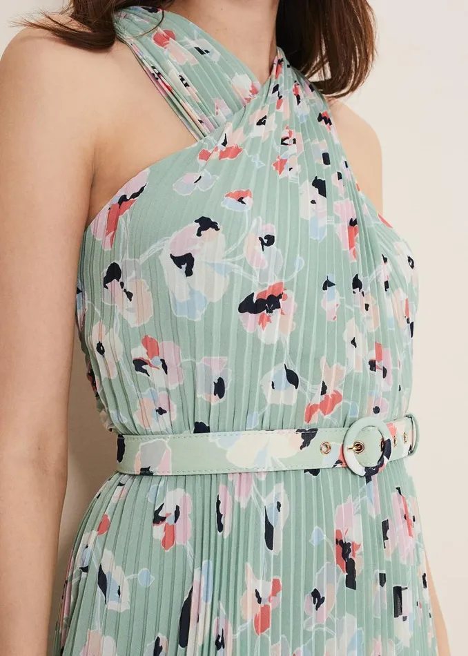 Phase Eight Dresses Portia Print Pleated Dress Peppermintmulti 8211 Women