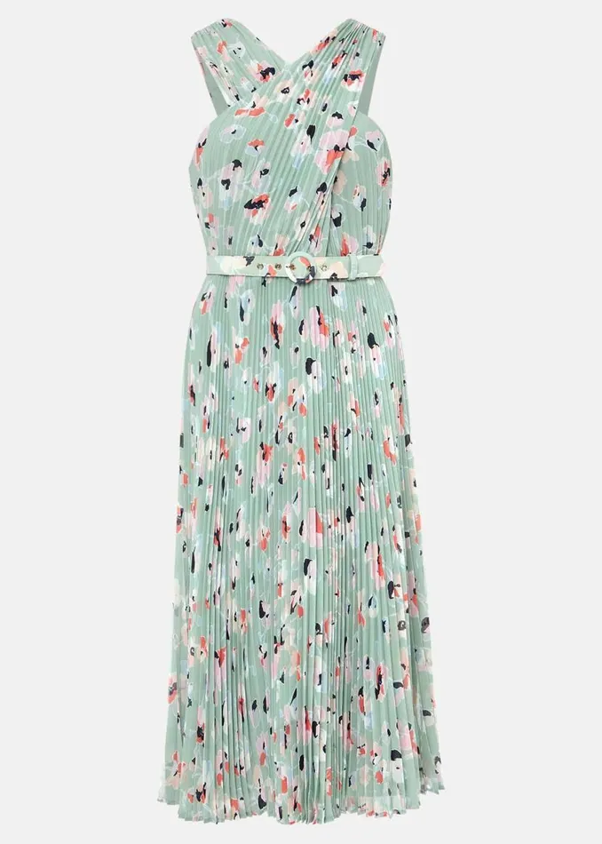 Phase Eight Dresses Portia Print Pleated Dress Peppermintmulti 8211 Women