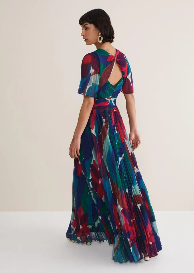 Phase Eight Dresses Priscilla Abstract Floral Pleated Maxi Dress Multicoloured 8211 Women Phase Eight Dresses Priscilla Abstract Floral Pleated Maxi Dress Multicoloured 8211 Women