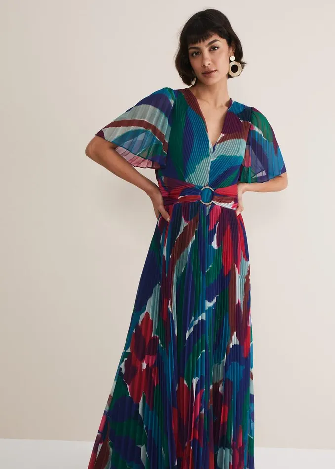 Phase Eight Dresses Priscilla Abstract Floral Pleated Maxi Dress Multicoloured 8211 Women Phase Eight Dresses Priscilla Abstract Floral Pleated Maxi Dress Multicoloured 8211 Women