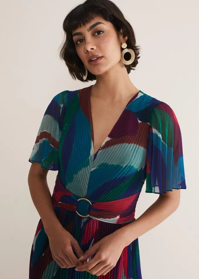Phase Eight Dresses Priscilla Abstract Floral Pleated Maxi Dress Multicoloured 8211 Women Phase Eight Dresses Priscilla Abstract Floral Pleated Maxi Dress Multicoloured 8211 Women