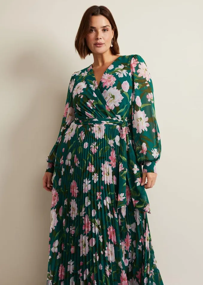 Phase Eight Dresses Rosa Floral Pleat Maxi Dress Multicoloured 8211 Women