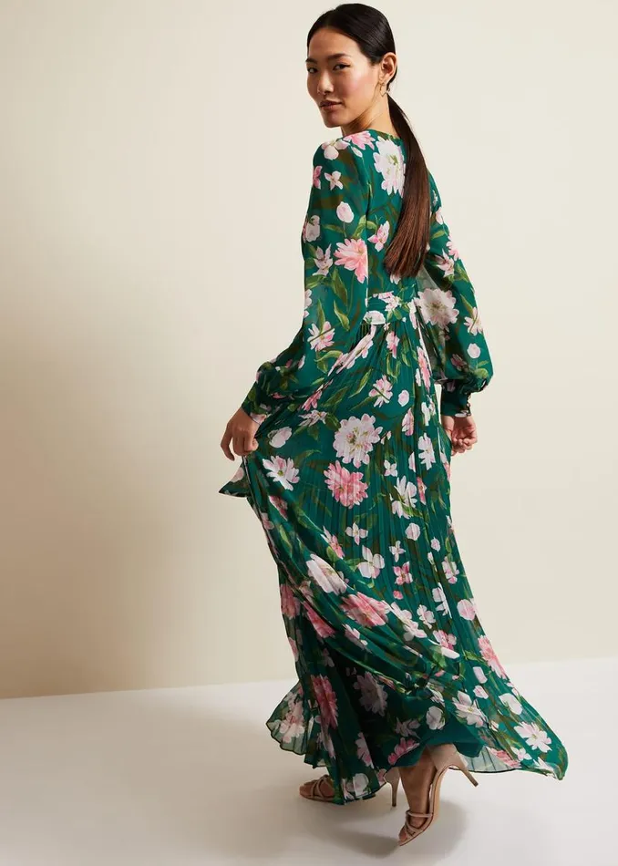 Phase Eight Dresses Rosa Floral Pleat Maxi Dress Multicoloured 8211 Women