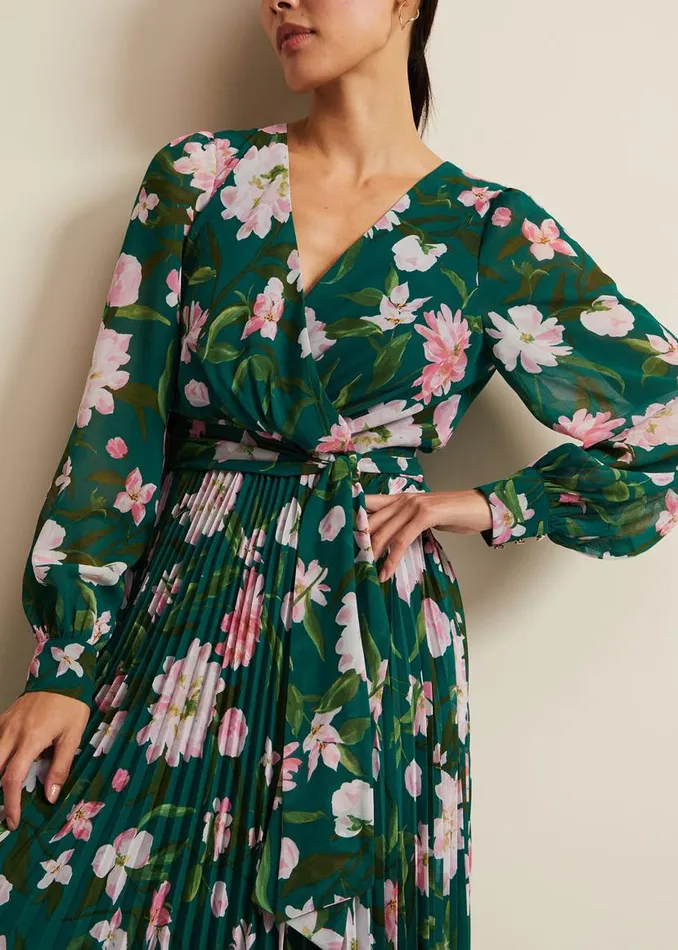 Phase Eight Dresses Rosa Floral Pleat Maxi Dress Multicoloured 8211 Women