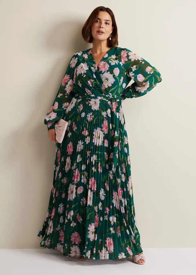 Phase Eight Dresses Rosa Floral Pleat Maxi Dress Multicoloured 8211 Women