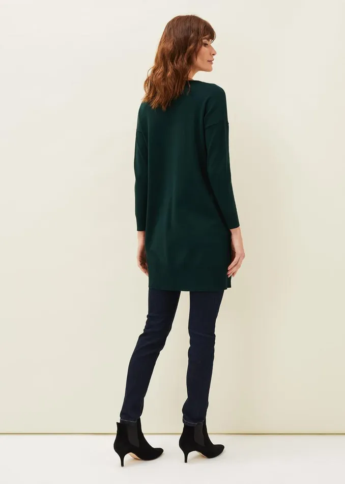 Phase Eight Dresses Skylar Knitted Tunic Dress Forest 8211 Women
