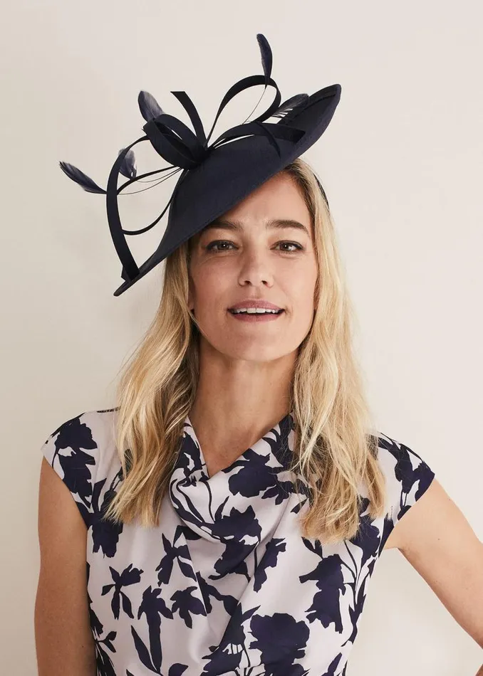 Phase Eight Fascinators and Hats Shantung Oval Disc Fascinator Navy 8211 Women Phase Eight Fascinators and Hats Shantung Oval Disc Fascinator Navy 8211 Women