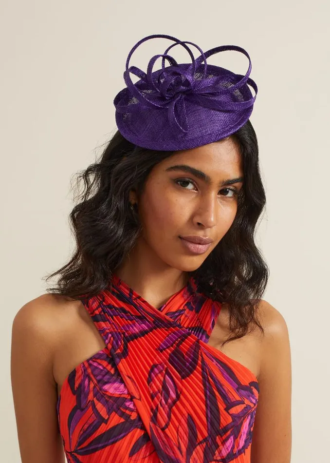 Phase Eight Fascinators and Hats Twist Top Mini Disc Fascinator Purple 8211 Women Phase Eight Fascinators and Hats Twist Top Mini Disc Fascinator Purple 8211 Women