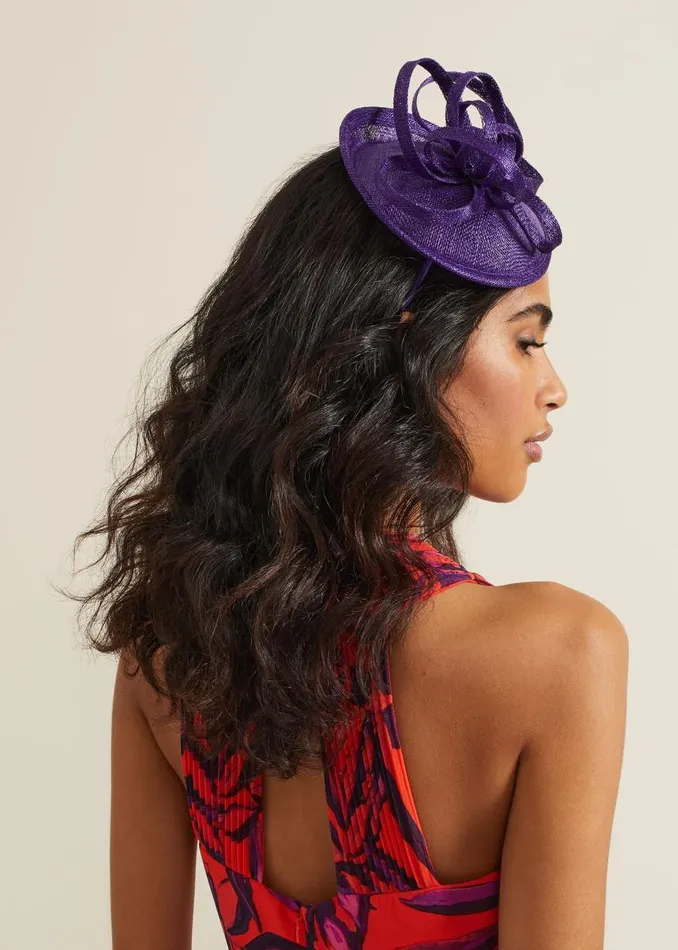 Phase Eight Fascinators and Hats Twist Top Mini Disc Fascinator Purple 8211 Women