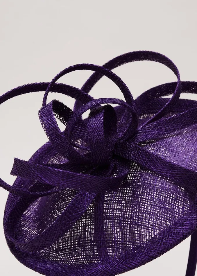 Phase Eight Fascinators and Hats Twist Top Mini Disc Fascinator Purple 8211 Women