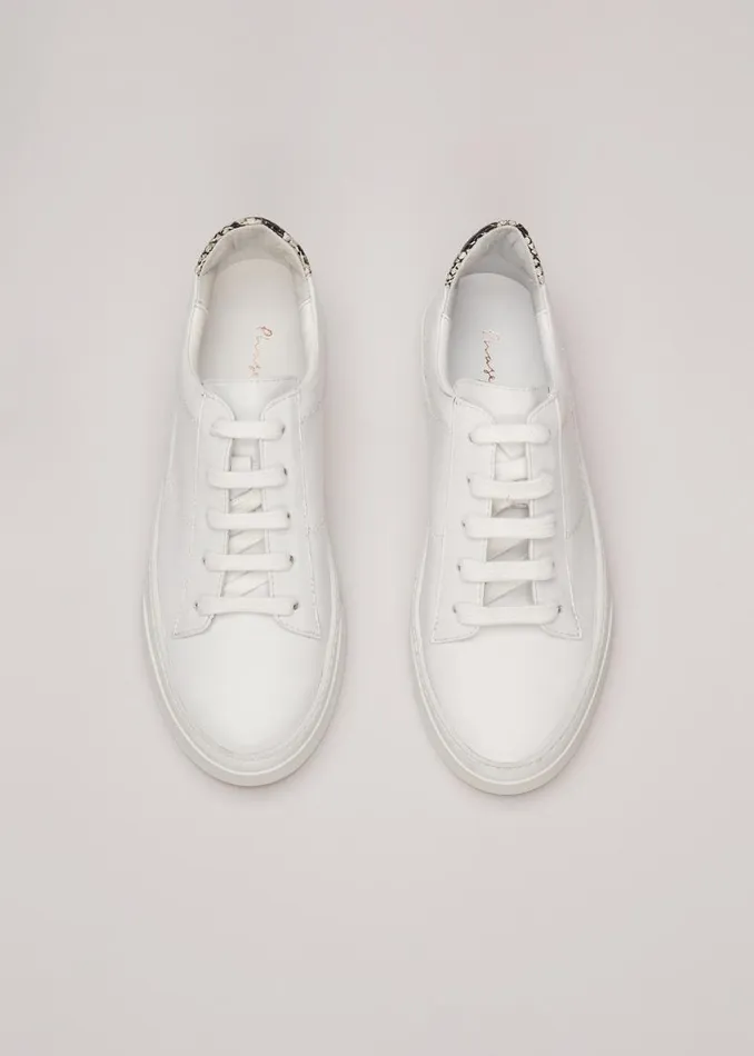 Phase Eight Flats White Leather Trainers White 8211 Women