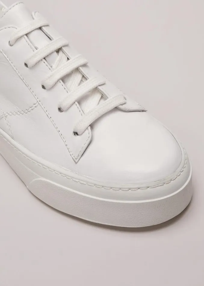 Phase Eight Flats White Leather Trainers White 8211 Women