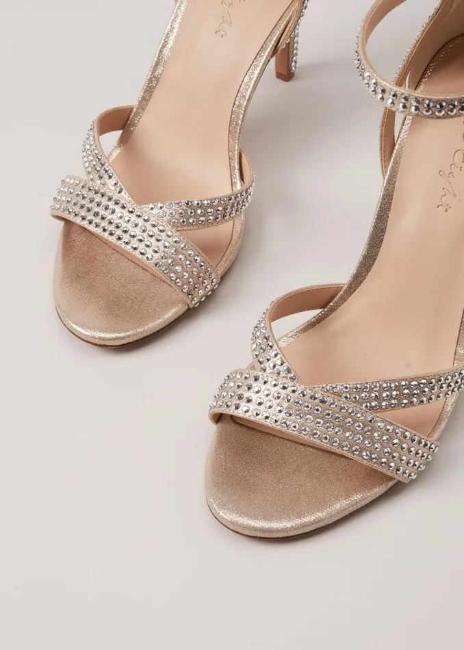 Phase Eight Heels Silver Sparkly Open Toe Heels Silver 8211 Women