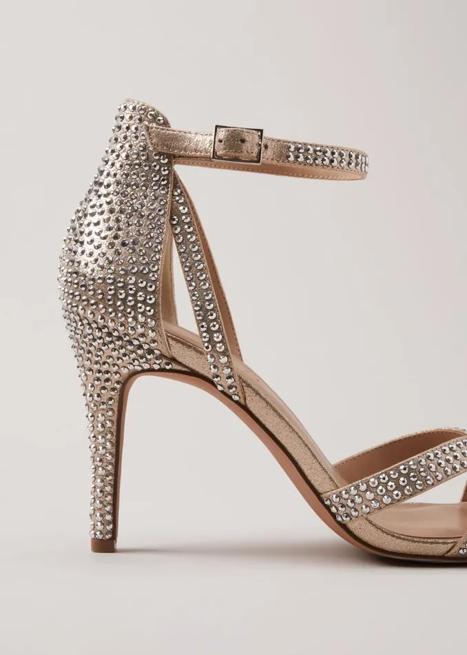 Phase Eight Heels Silver Sparkly Open Toe Heels Silver 8211 Women
