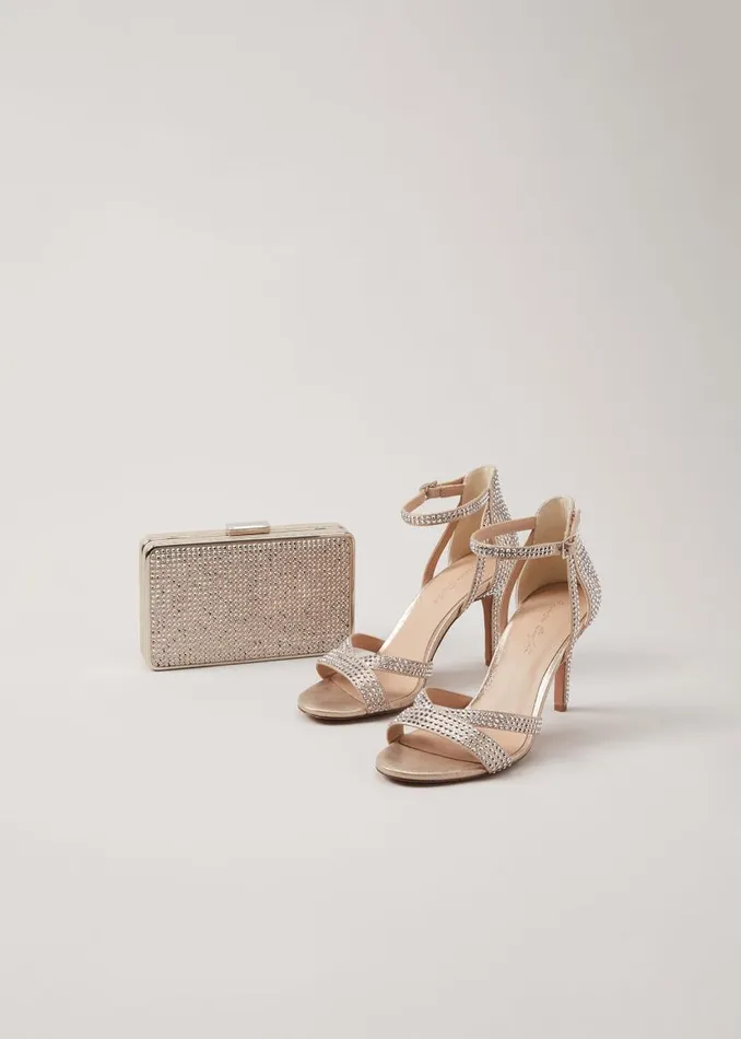 Phase Eight Heels Silver Sparkly Open Toe Heels Silver 8211 Women