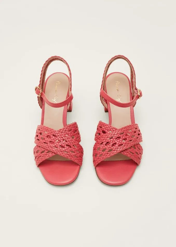 Phase Eight Heels Weave Heeled Sandal Coral 8211 Women
