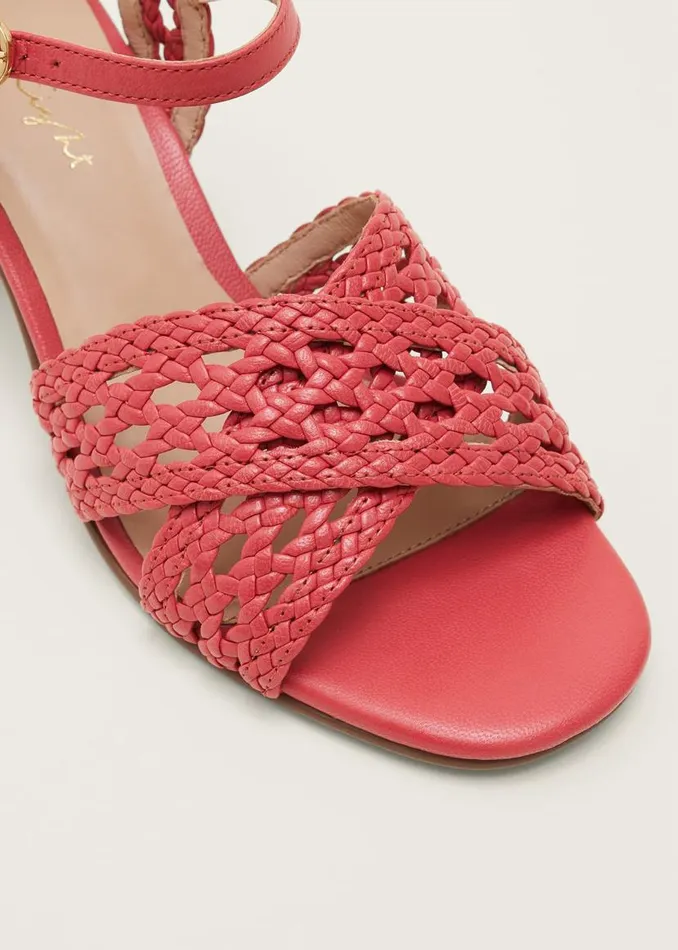 Phase Eight Heels Weave Heeled Sandal Coral 8211 Women