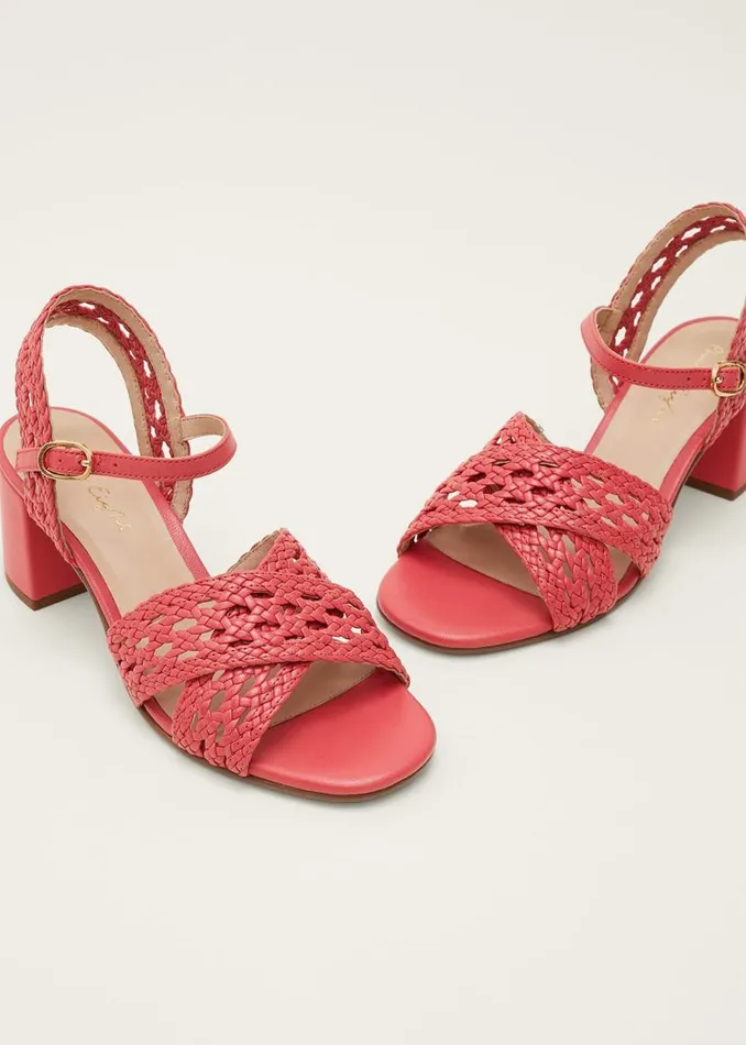 Phase Eight Heels Weave Heeled Sandal Coral 8211 Women