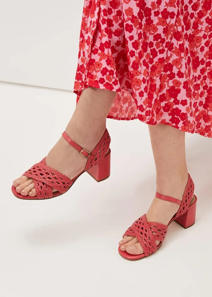 Phase Eight Heels Weave Heeled Sandal Coral 8211 Women