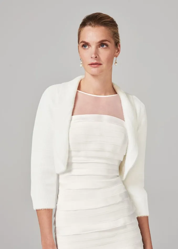 Phase Eight Jackets Fay Fluffy Bolero Ivory 8211 Women