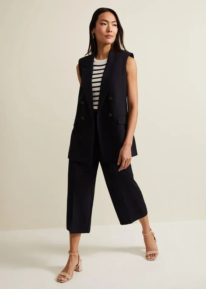 Phase Eight Jackets Jade Sleeveless Tailored Waistcoat Navy 8211 Women