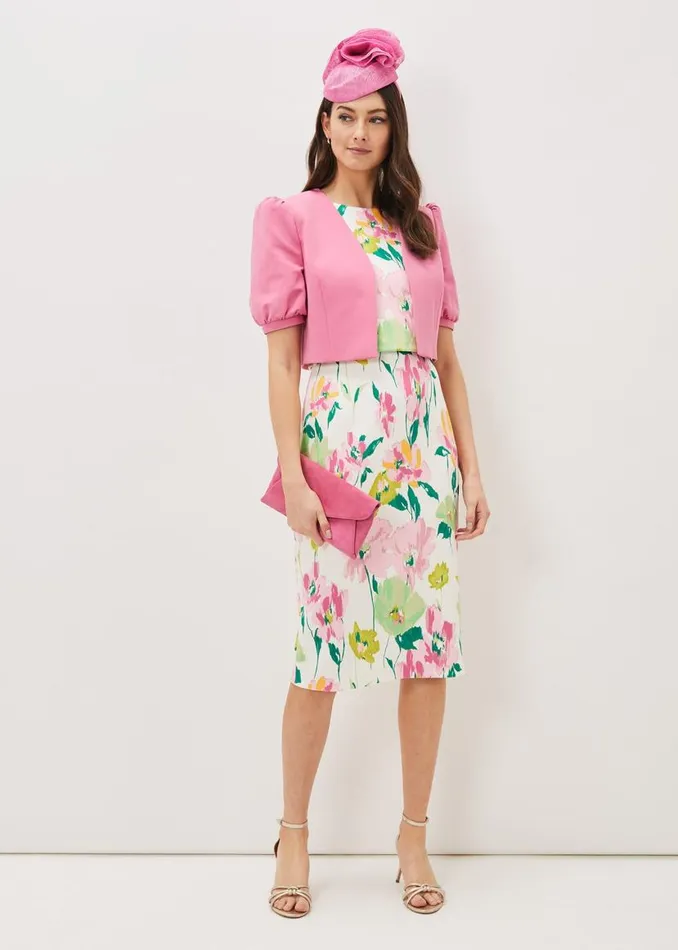 Phase Eight Jackets Mabel Puff Sleeve Jacket Candy Pink 8211 Women