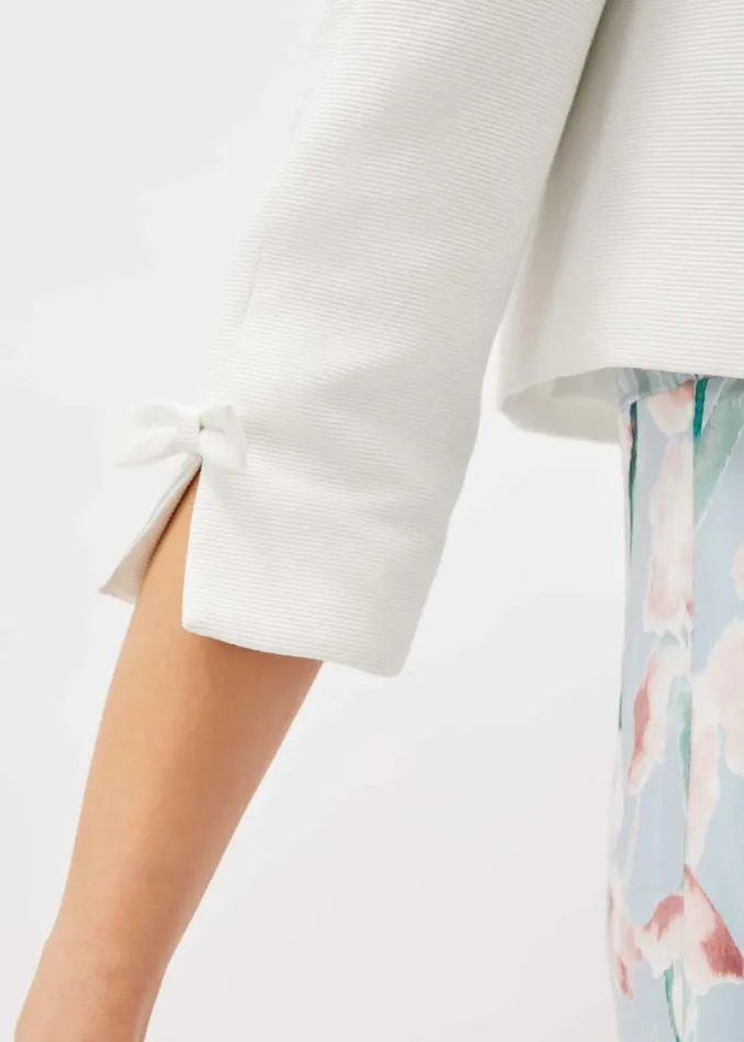 Phase Eight Jackets Zoelle Bow Detail Jacket Ivory 8211 Women