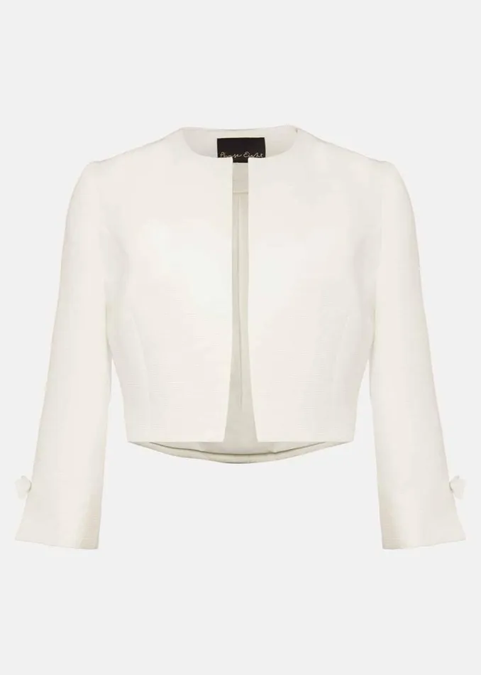 Phase Eight Jackets Zoelle Bow Detail Jacket Ivory 8211 Women