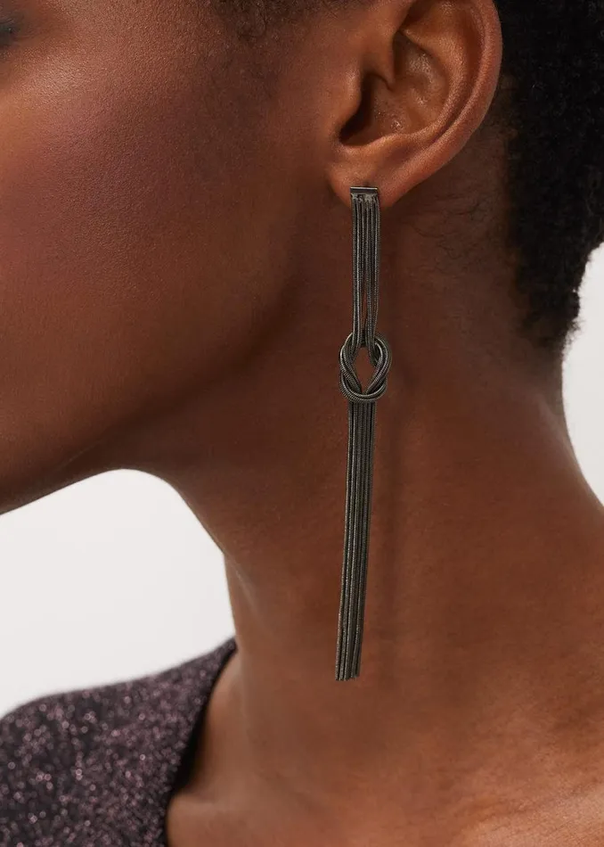 Phase Eight Jewellery Knot Drop Down Earrings Gunmetal 8211 Women