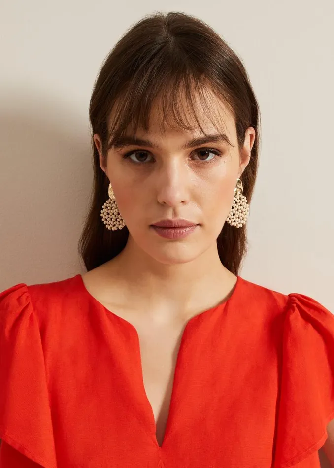 Phase Eight Jewellery Neutral Beaded Round Earrings Neutral 8211 Women