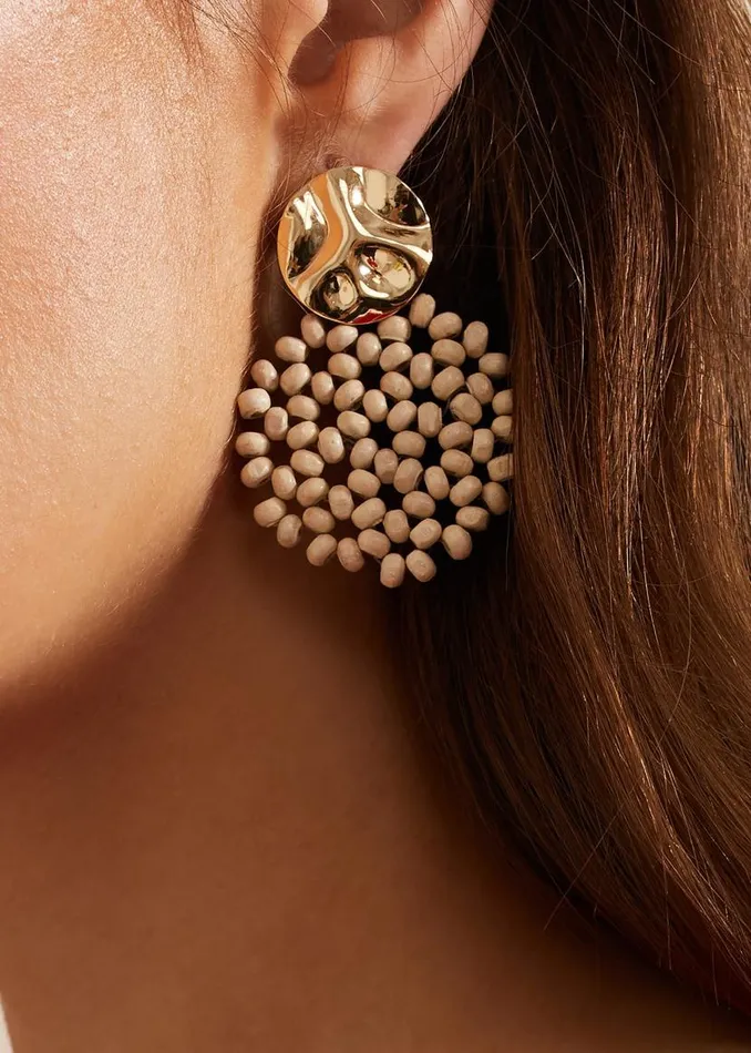 Phase Eight Jewellery Neutral Beaded Round Earrings Neutral 8211 Women