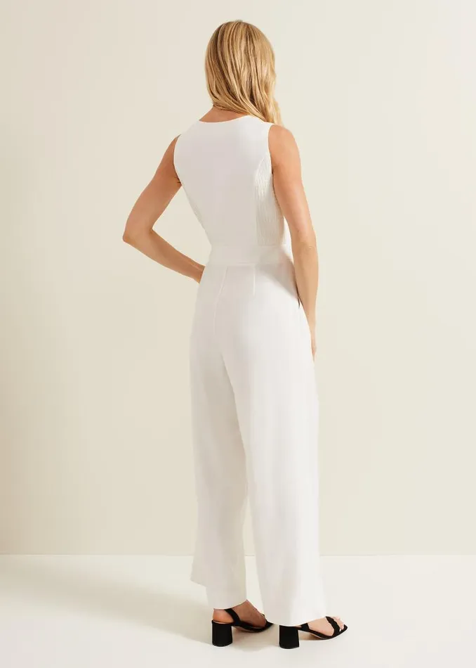 Phase Eight Jumpsuits Tia Waistcoat Jumpsuit Ivory 8211 Women