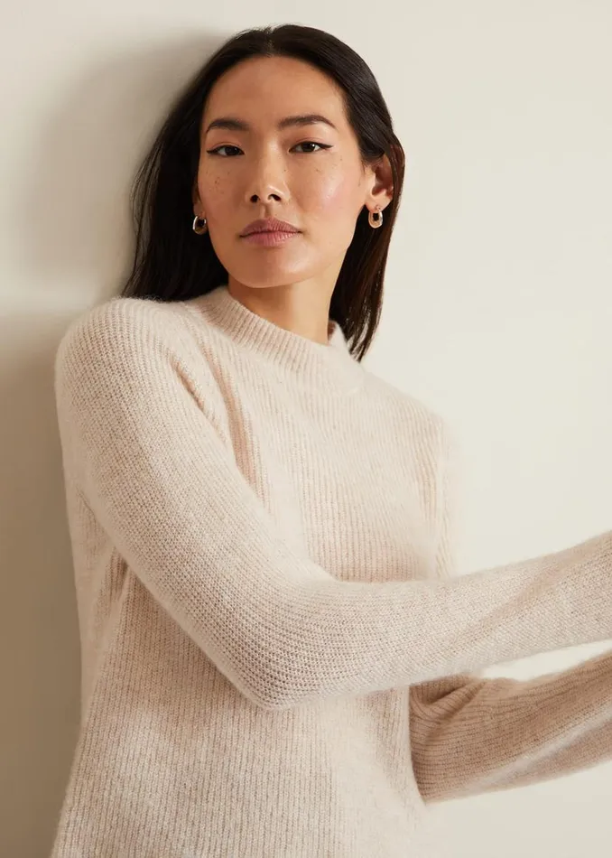 Phase Eight Knitwear Connie Mohair Blend Jumper Stone 8211 Women