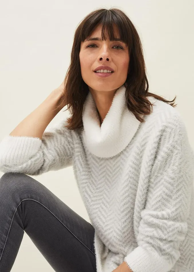 Phase Eight Knitwear Jess Chevron Jacquard Chunky Jumper Pale Grey 8211 Women Phase Eight Knitwear Jess Chevron Jacquard Chunky Jumper Pale Grey 8211 Women