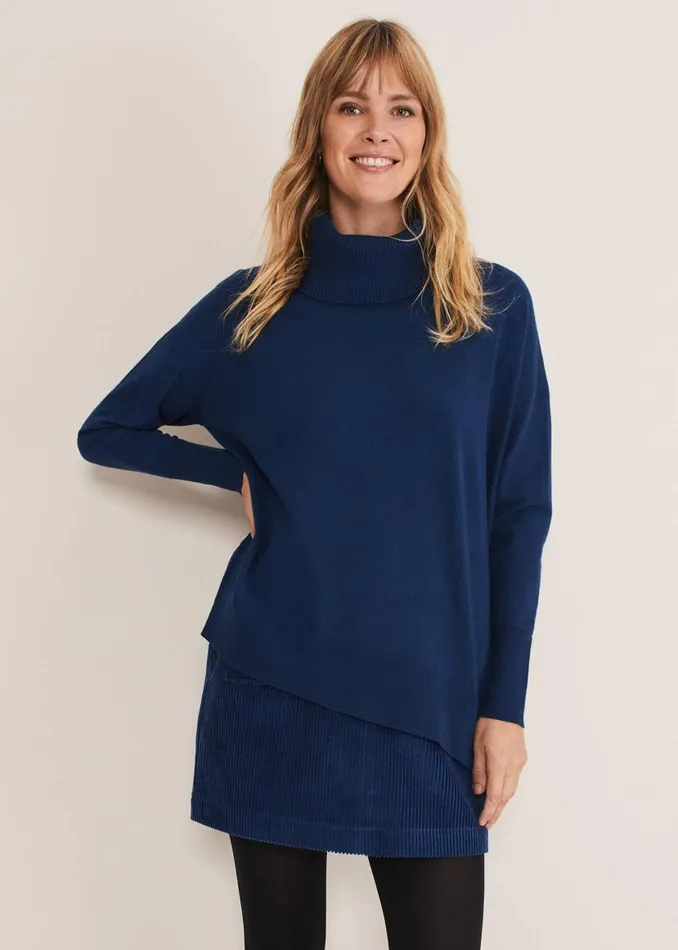 Phase Eight Knitwear Katya Cosy Asymmetric Knit Dark Teal 8211 Women