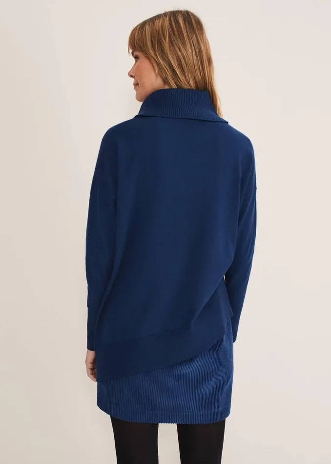 Phase Eight Knitwear Katya Cosy Asymmetric Knit Dark Teal 8211 Women