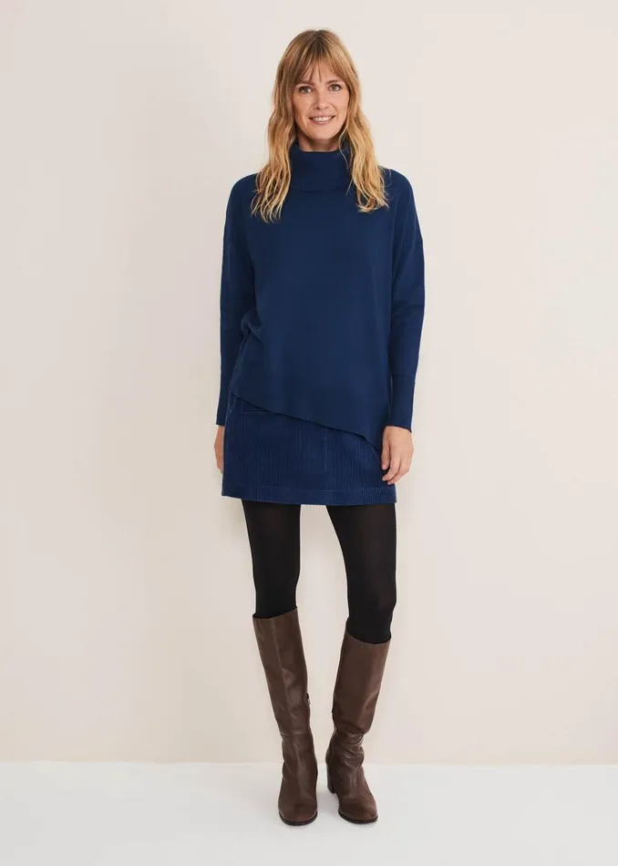 Phase Eight Knitwear Katya Cosy Asymmetric Knit Dark Teal 8211 Women