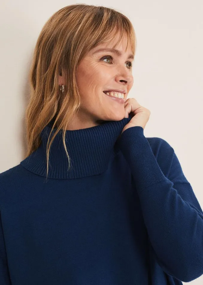 Phase Eight Knitwear Katya Cosy Asymmetric Knit Dark Teal 8211 Women