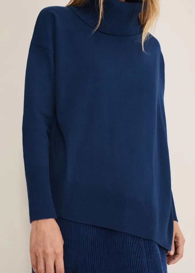 Phase Eight Knitwear Katya Cosy Asymmetric Knit Dark Teal 8211 Women