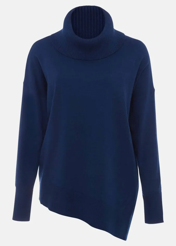 Phase Eight Knitwear Katya Cosy Asymmetric Knit Dark Teal 8211 Women