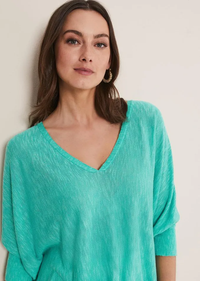 Phase Eight Knitwear Larisa V Neck Knit Aqua 8211 Women