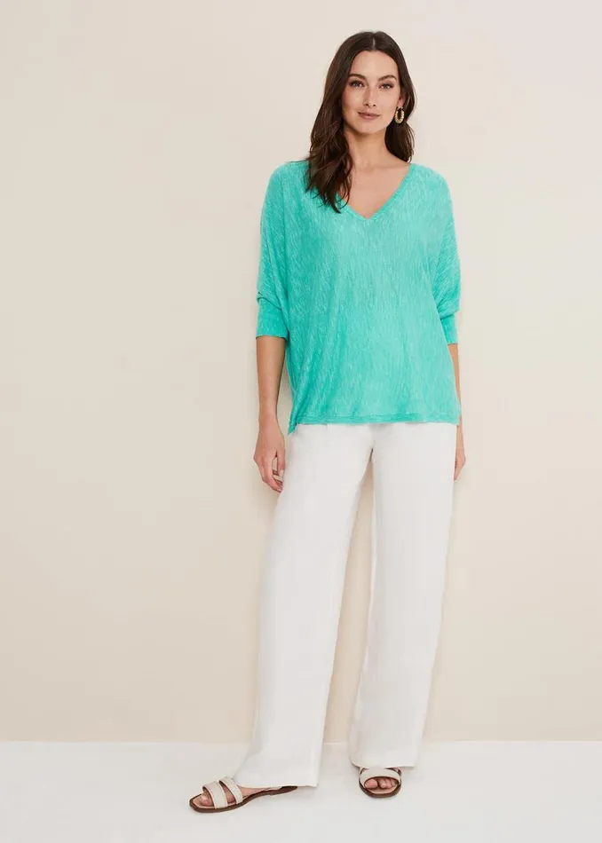 Phase Eight Knitwear Larisa V Neck Knit Aqua 8211 Women