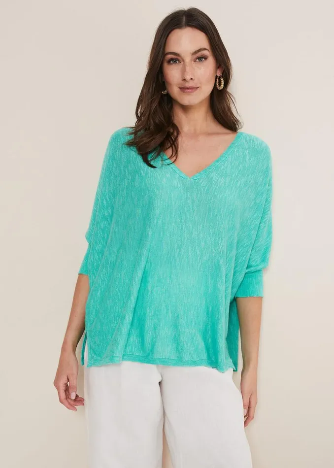 Phase Eight Knitwear Larisa V Neck Knit Aqua 8211 Women